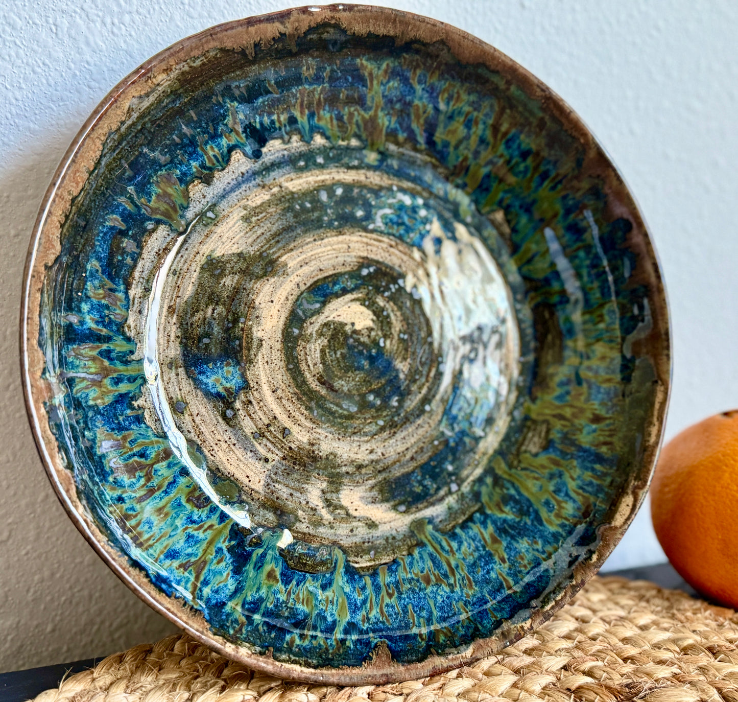 “Tide Spiral” Shallow Serving Bowl