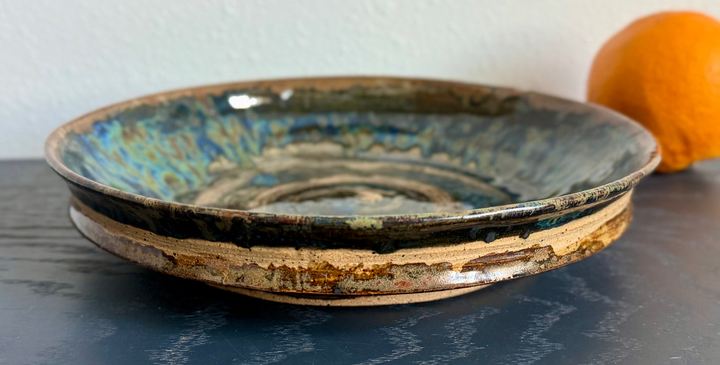 “Tide Spiral” Shallow Serving Bowl