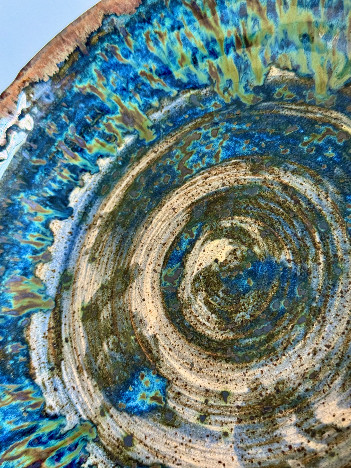 “Tide Spiral” Shallow Serving Bowl
