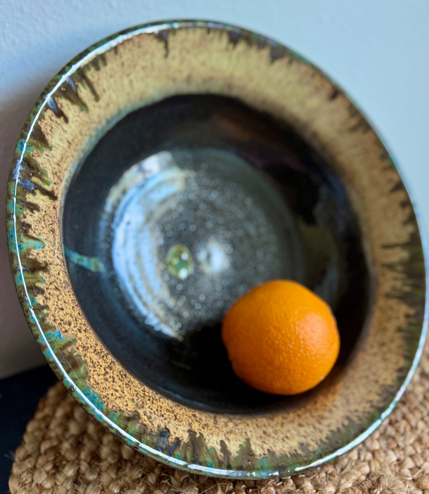 “Obsidian Rim” Deep Stoneware Bowl