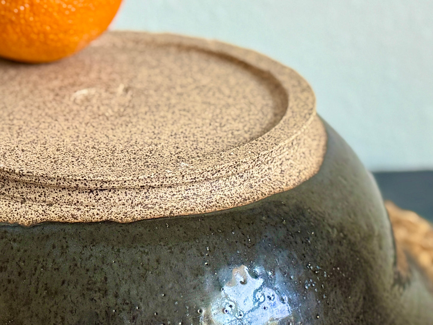 “Obsidian Rim” Deep Stoneware Bowl