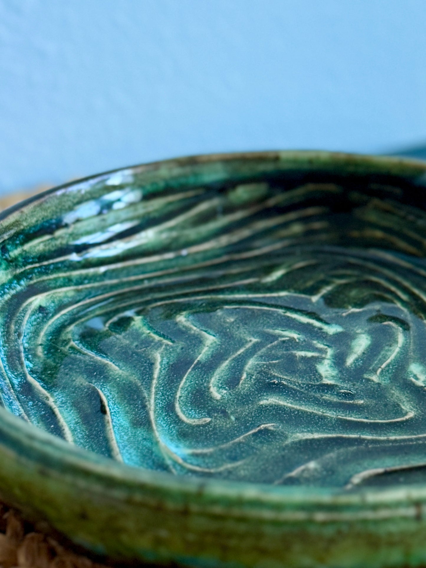 “Forest Current” Textured Serving Bowl