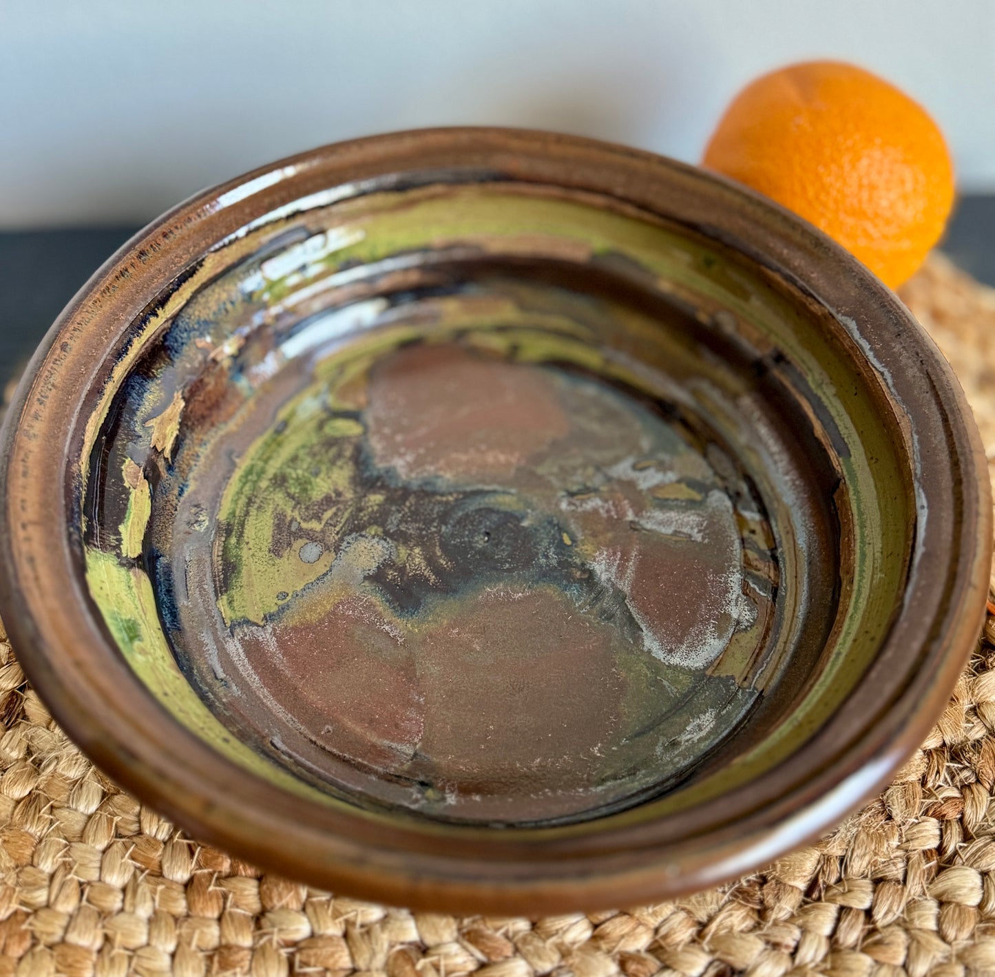 “Earthen Aurora” Shallow Ribbed Bowl