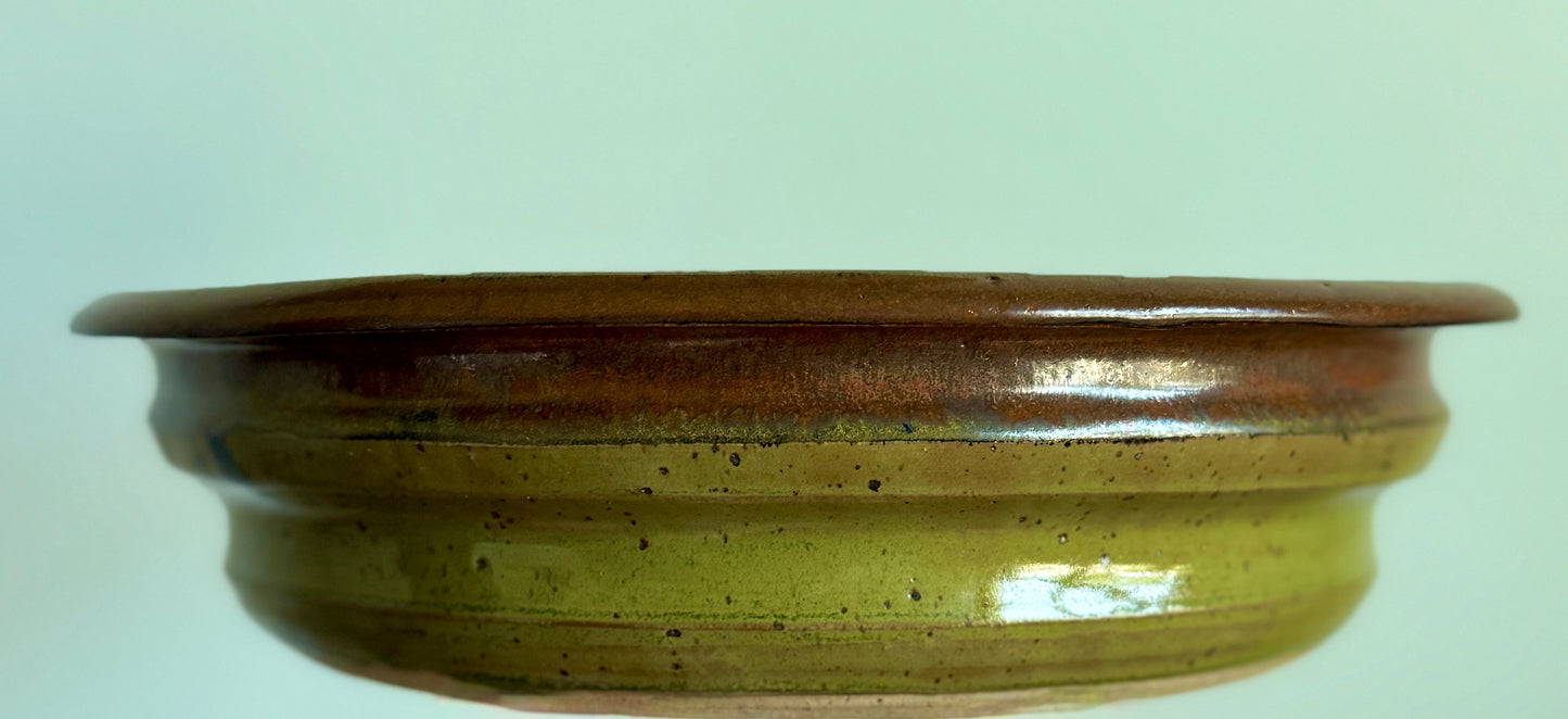 “Earthen Aurora” Shallow Ribbed Bowl