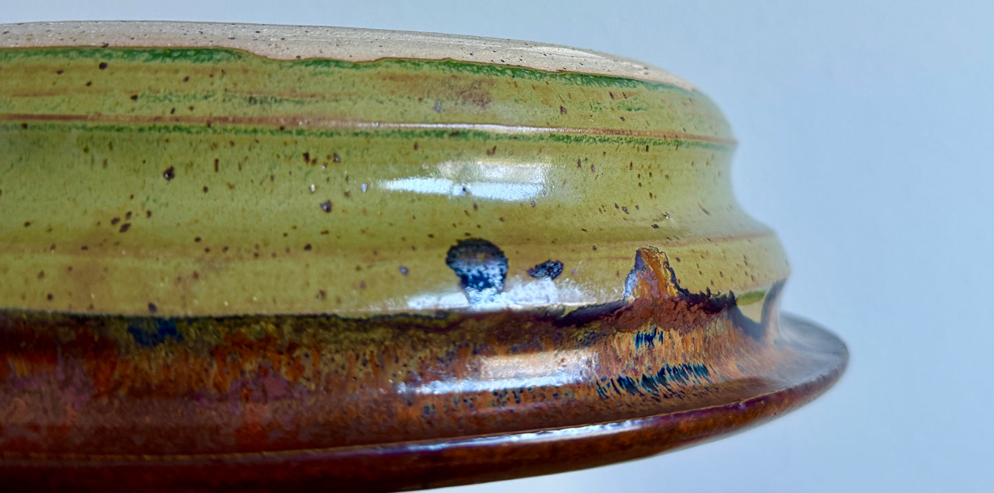 “Earthen Aurora” Shallow Ribbed Bowl