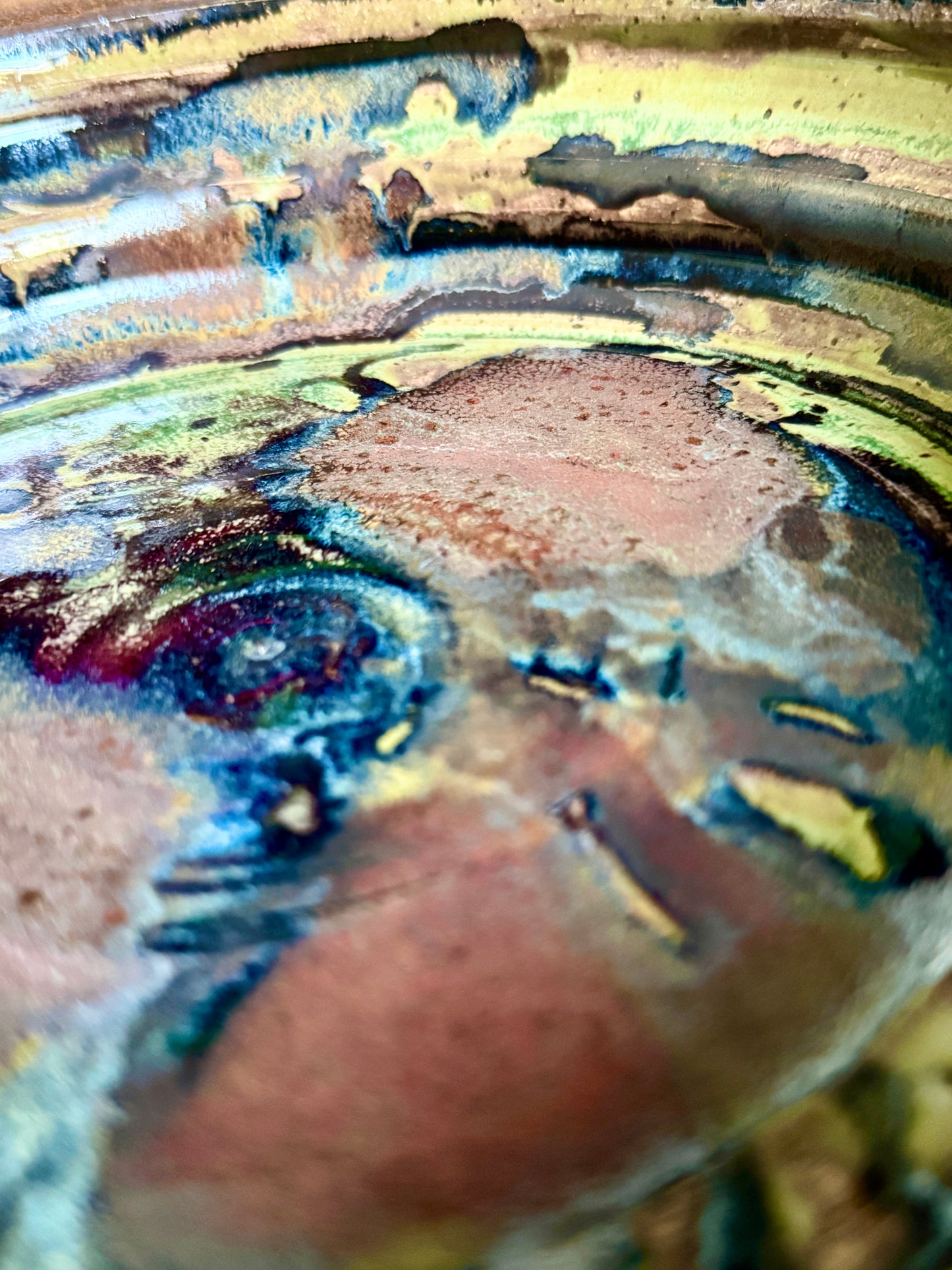 “Earthen Aurora” Shallow Ribbed Bowl