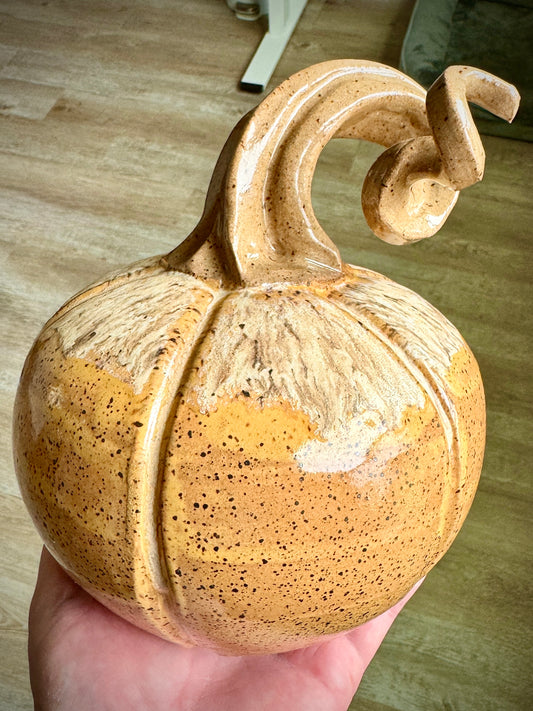 Golden Harvest Wheel-Thrown Pumpkin