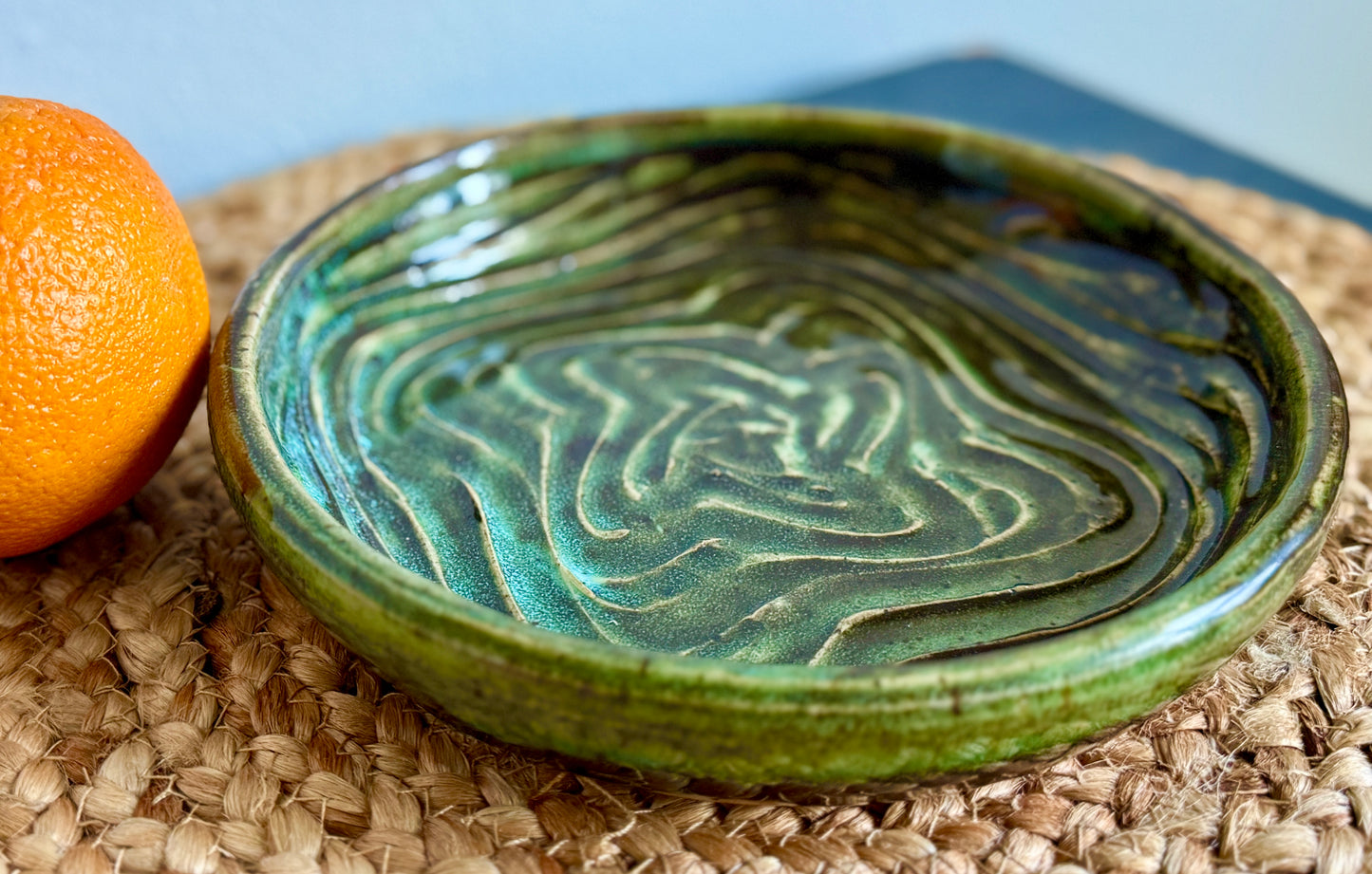 “Forest Current” Textured Serving Bowl